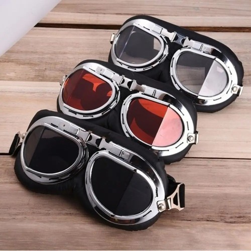 Retro vintage pilot motorcycle - retro,